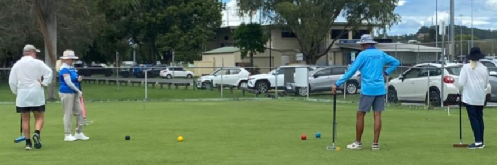 Greg Davis, Julie Edwards, Ross Wilson and Joy Manning in Pennants action