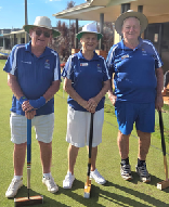 Novice Singles winners: Gordon Scamp, Sue Holland and Warren Anderson