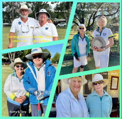 Eildon players at the Darling Downs: Peter and Judy, Kathy and Maggie, Cath and Anthony, Jan and Shelly