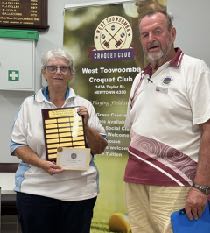 Julie Kiessling, winner of the Division 3 Ricochet Singles at the Darling Downs Tournament