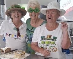 Club officers in the kitchen preparing for St Patrick's Day celebrations